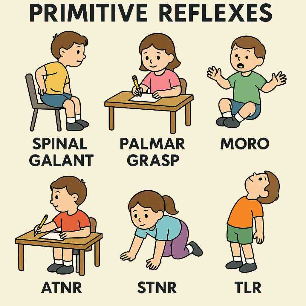 A cartoon of children sitting at different tables